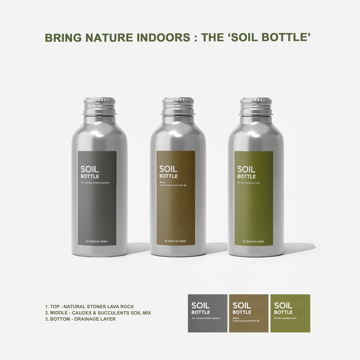 黑火山石／混合顆粒土／陶粒 － SOIL BOTTLE