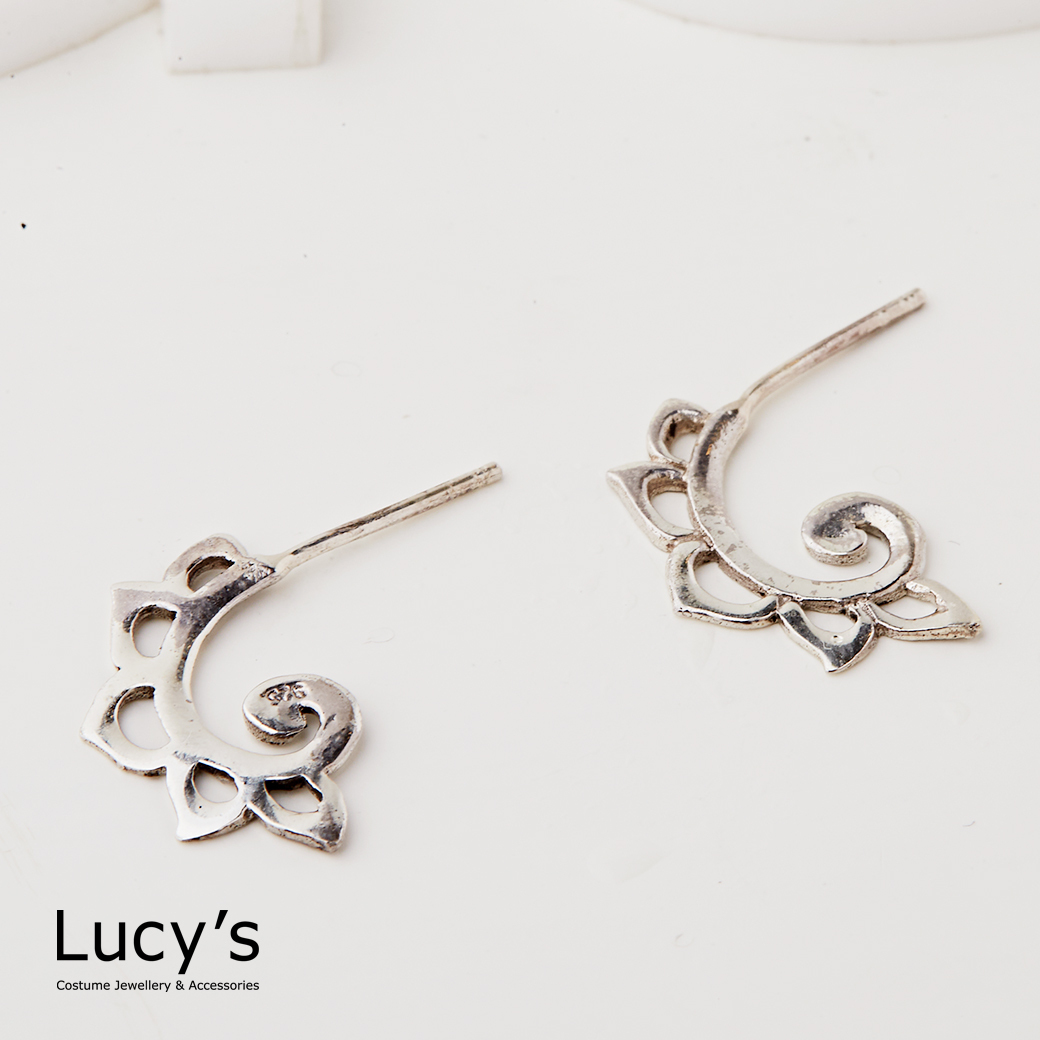 925純銀 火焰 耳環 (107923)