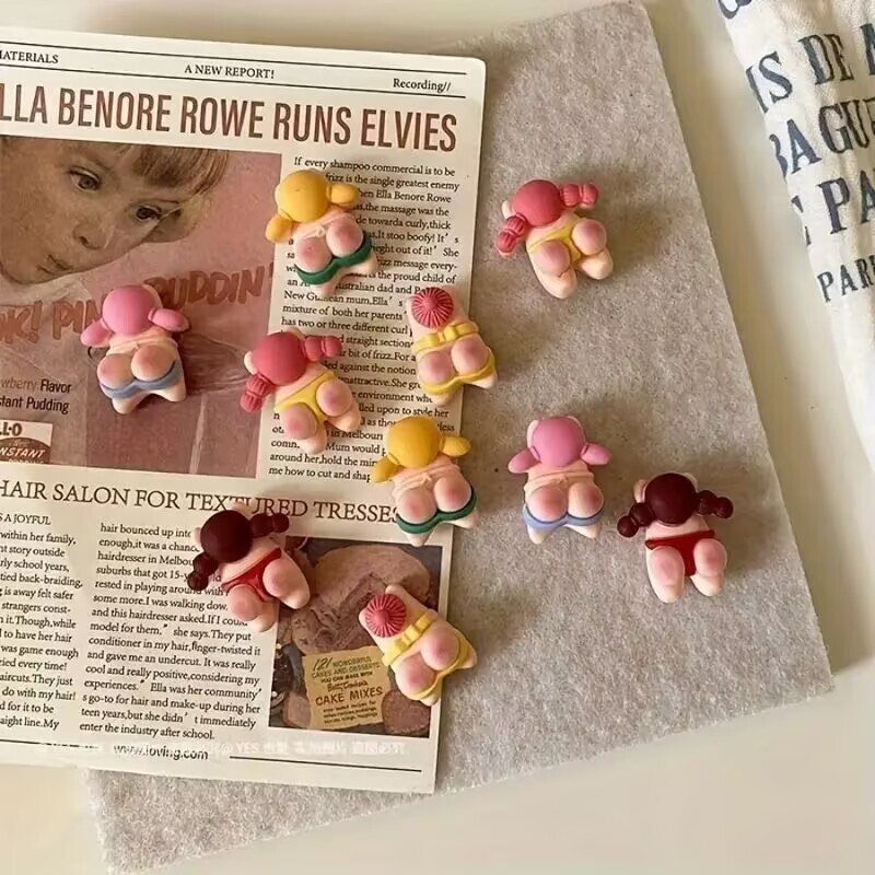 《6227》粉紅桃子屁屁迷你冰箱磁鐵（5入）