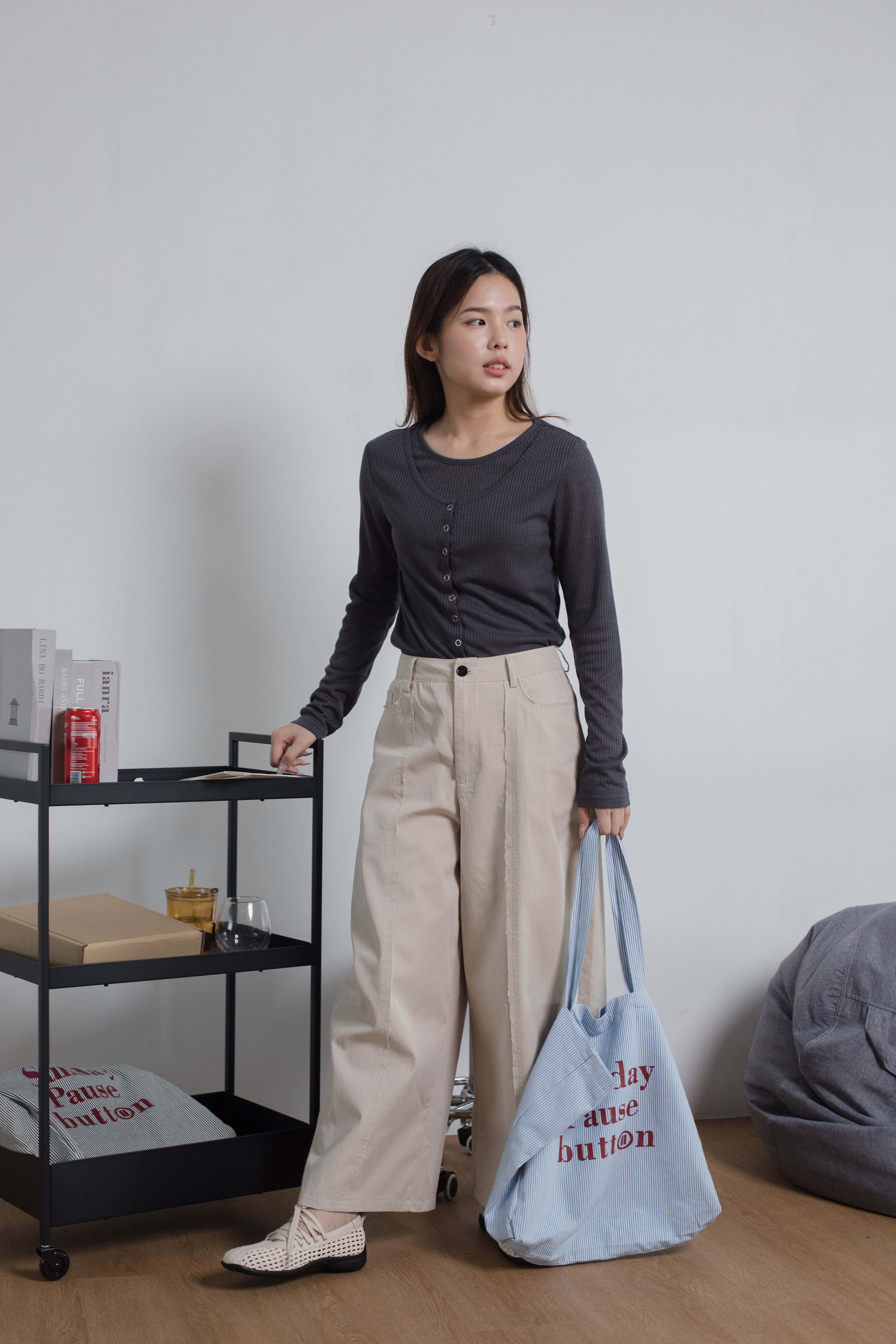 Furna Layering  Knit Top Grey -2478KLGRY