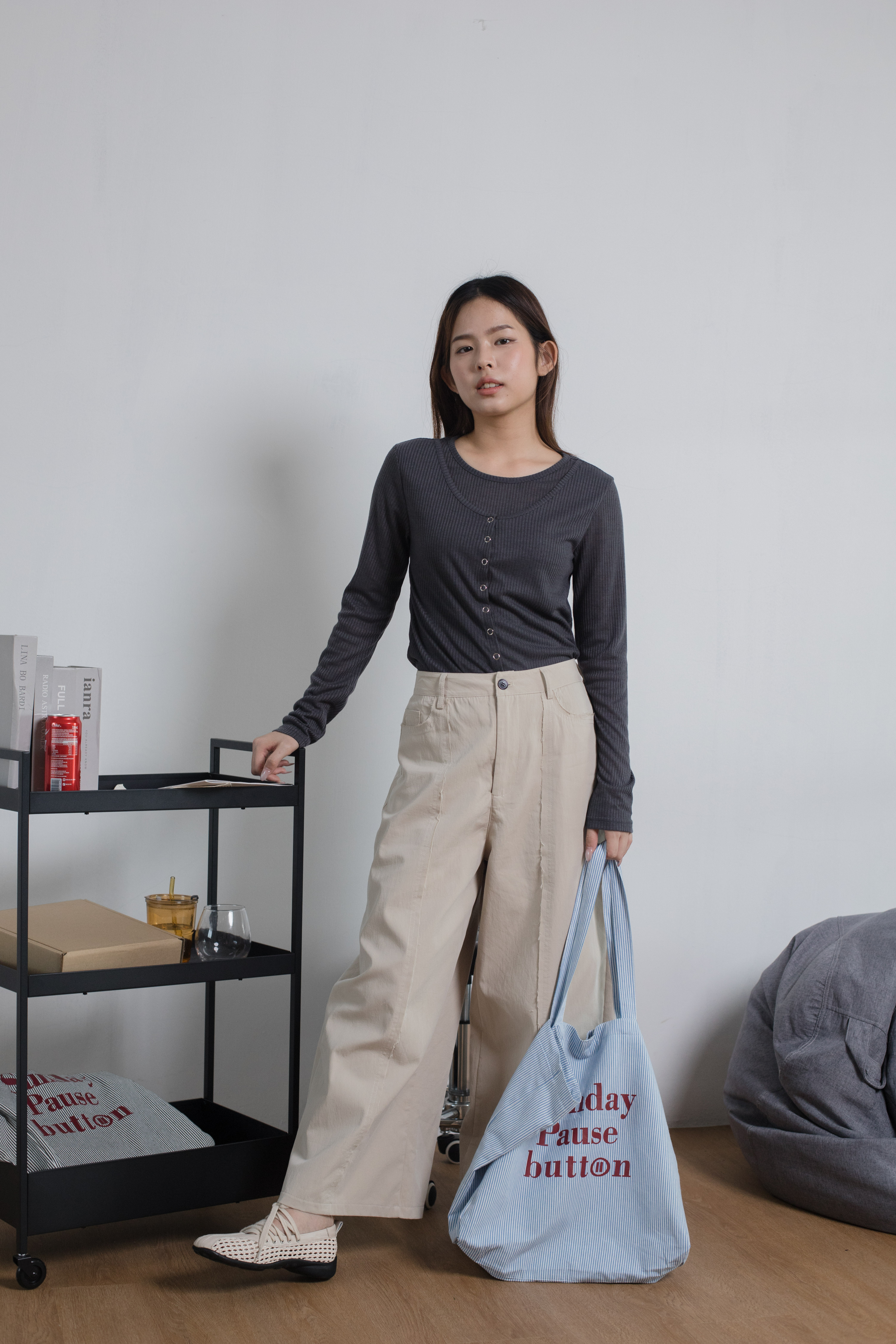 Furna Layering  Knit Top Grey -2478KLGRY