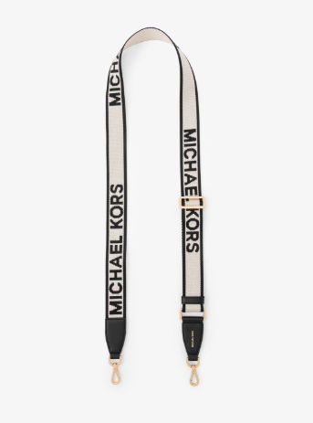 [S] MICHAEL KORS 35S4GTVN3C JET SET TRAVEL 35MM LOGO WEBBING STRAP,BLACK, 196237628053 (SMK940)