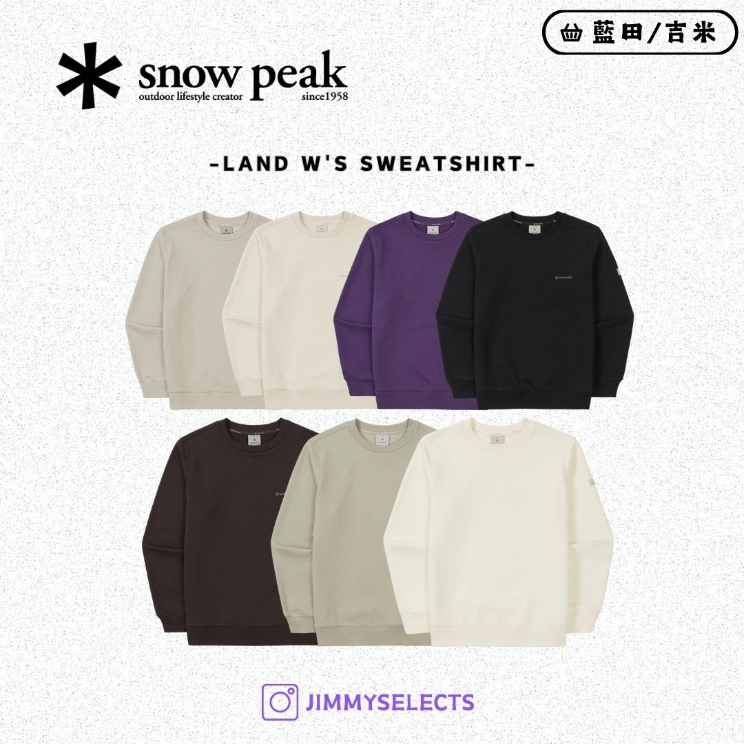 韓國代購 Snow Peak 雪諾必克 女 Land Sweatshirt 長袖 衛衣 大學T S25FWF-HT61