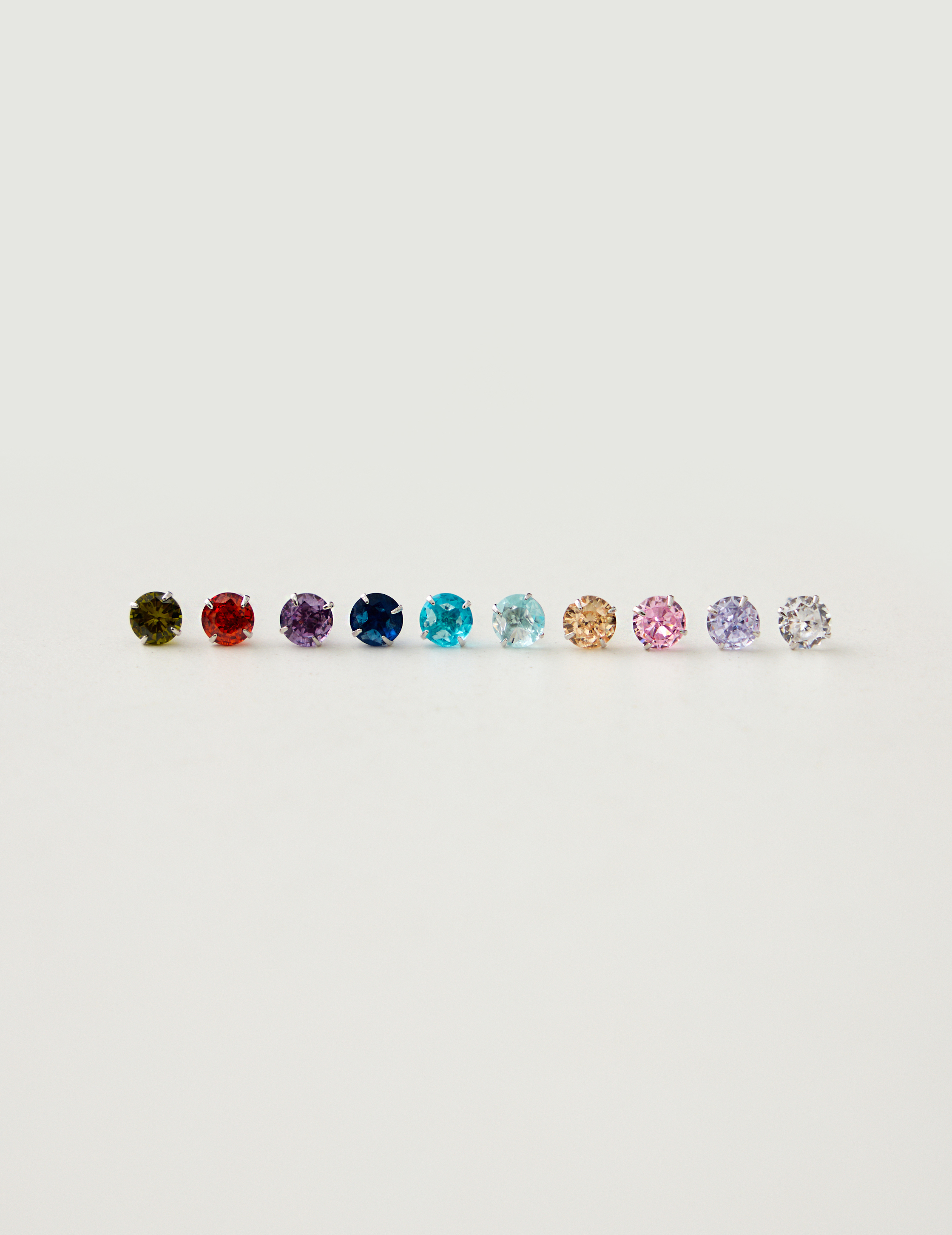 【925純銀】經典單鑽。針式耳環-3mm / 5mm