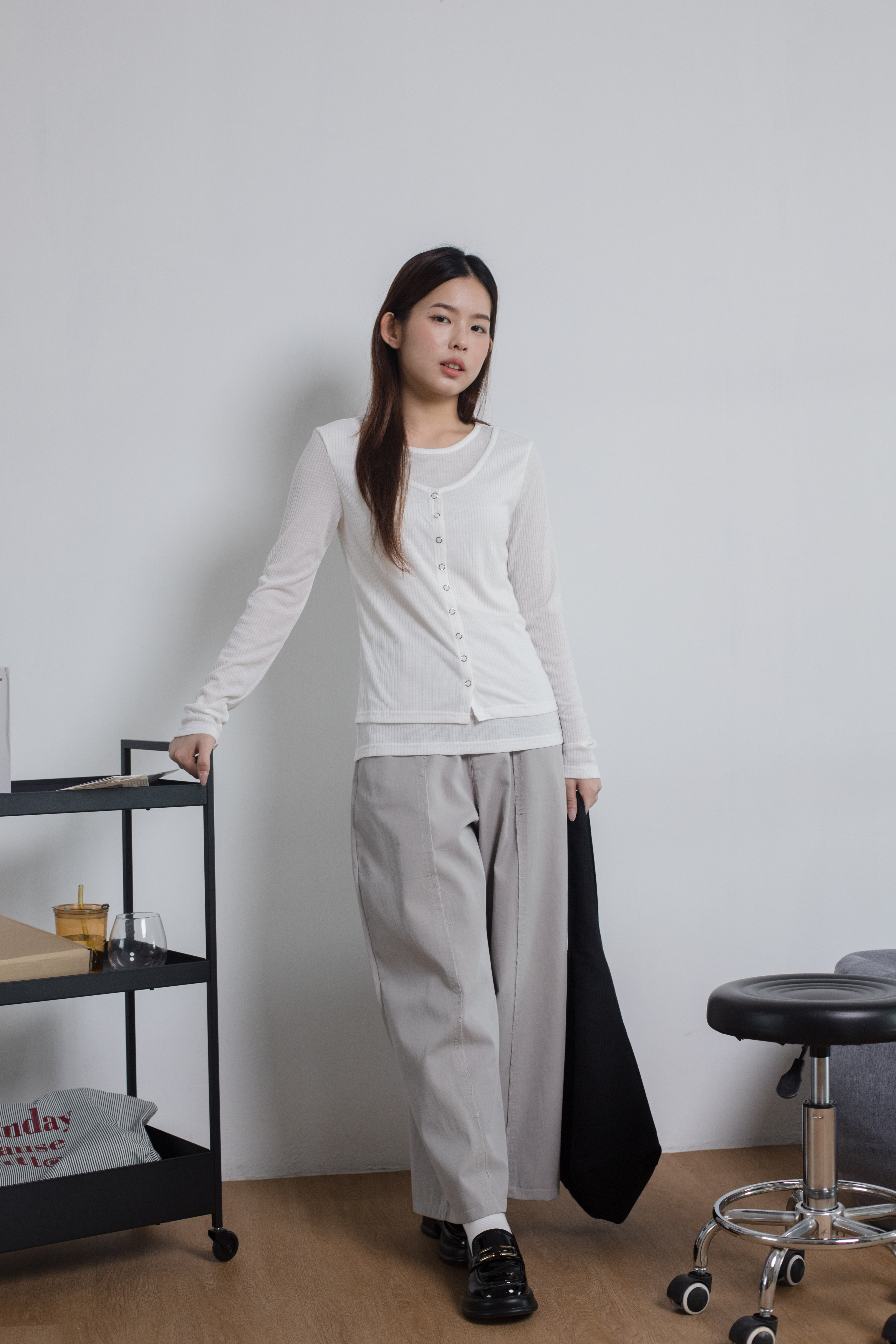 Furna Layering  Knit Top White-2478KLWHI