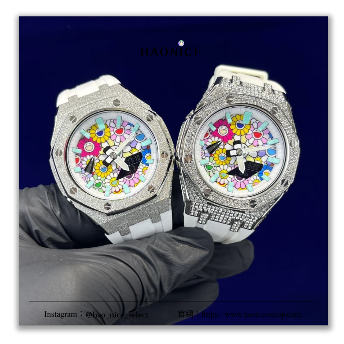 【HAO NICE】特殊訂製改裝🪛CASIO卡西歐 GA-2100系列🔥村上隆 太陽花 農家橡樹八角鑲鑽手錶 收藏品