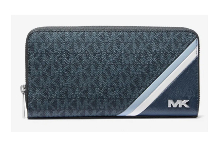 [S] MICHAEL KORS 36F4LRVZ3L RIVINGTON TECH ZIP AROUND MINI MK LOGO PVC, PALE BLUE, 197853053106 (SMK1160)