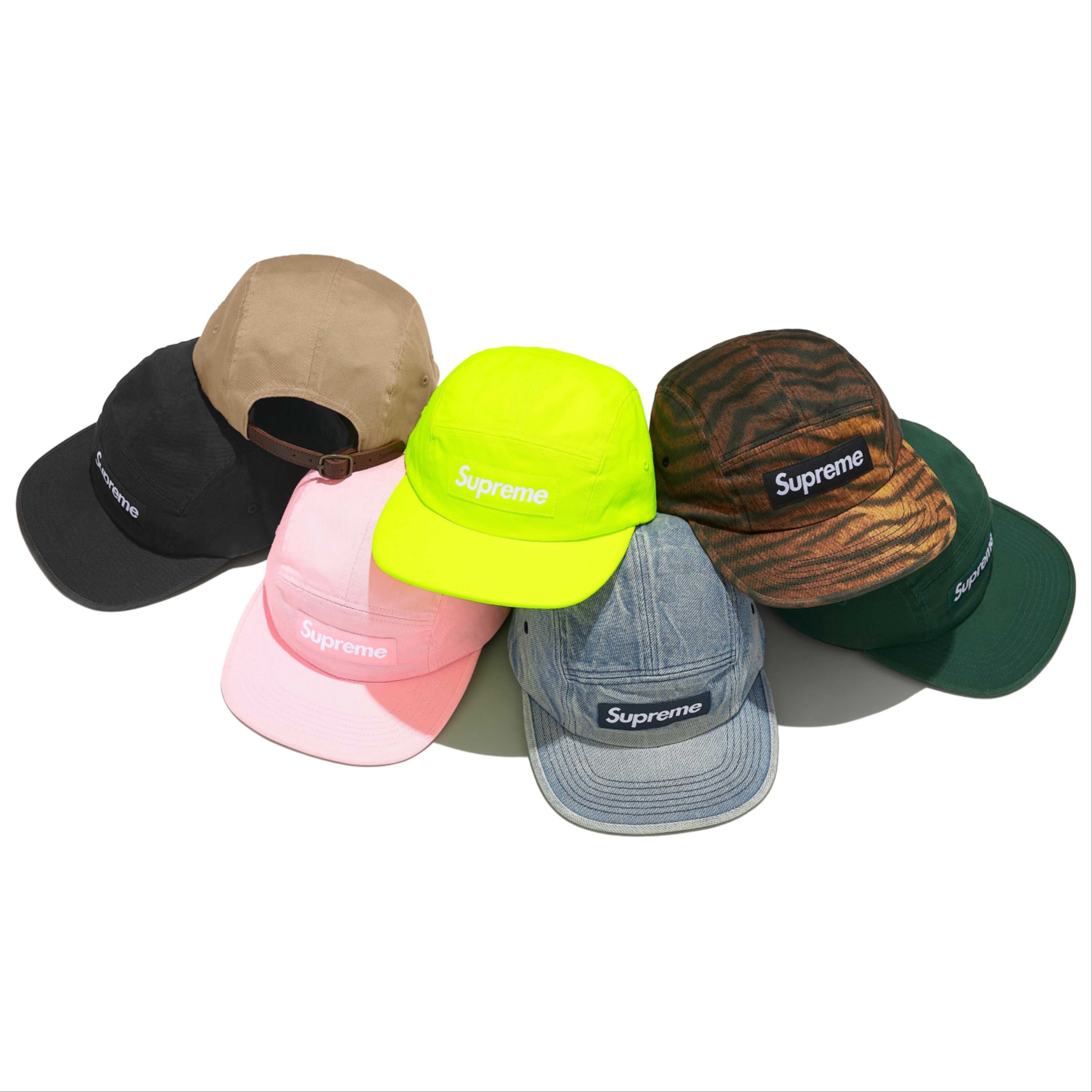 2025AW SUPREME Washed Chino Twill Camp Cap Box Logo 皮革 後扣 五分割帽 帽子 現貨