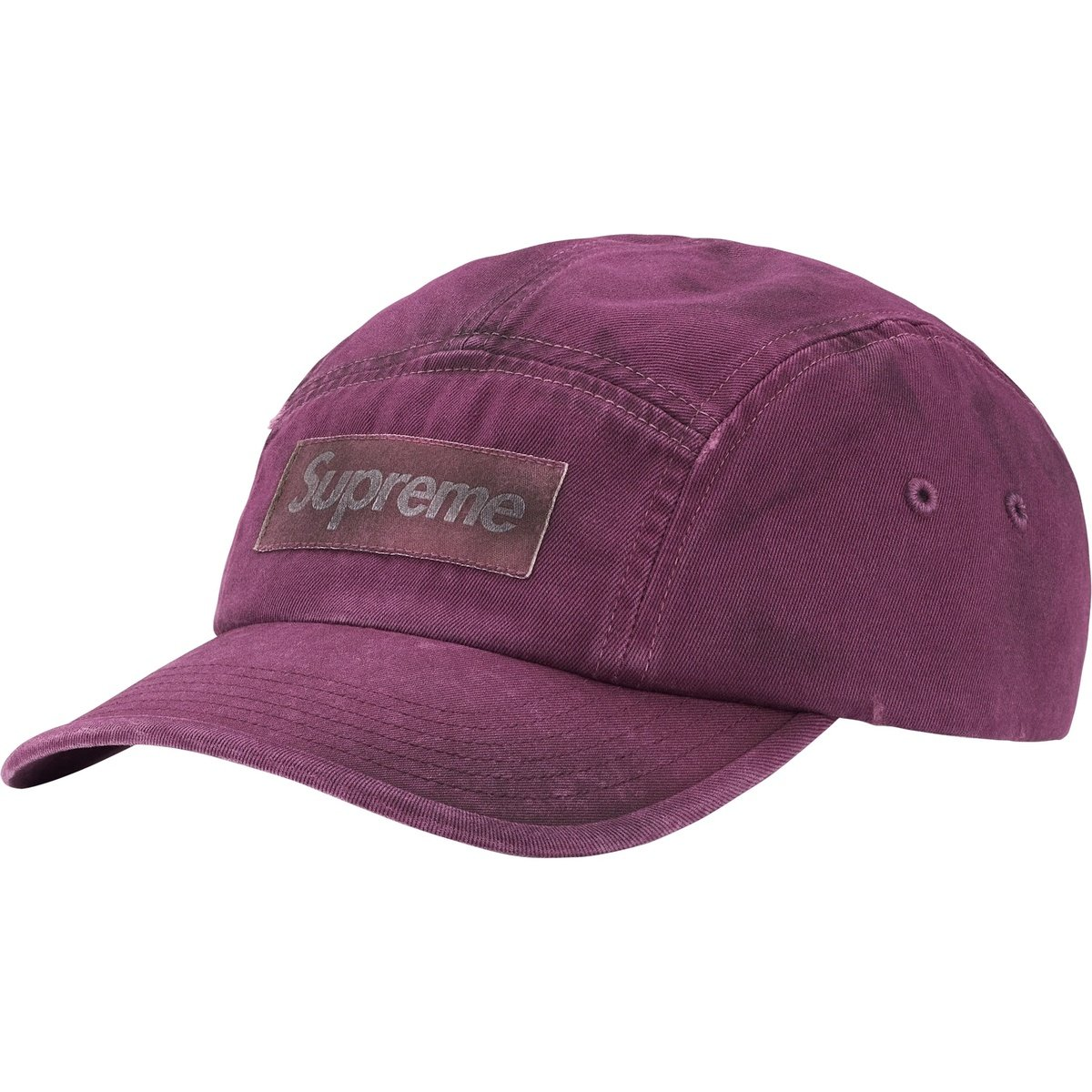 2025AW SUPREME Overdyed Camp Cap Box Logo 套染水洗五分割帽帽子