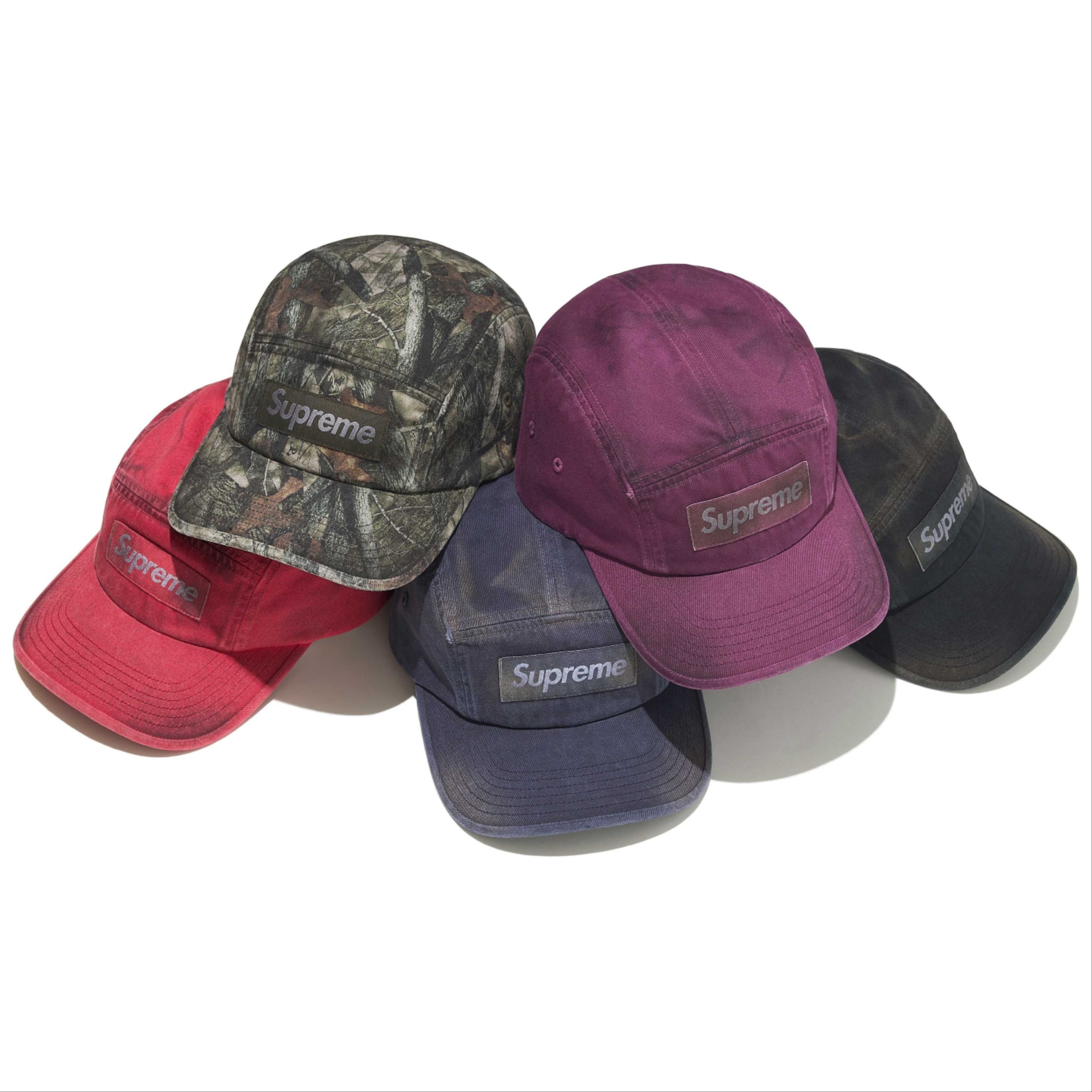 2025AW SUPREME Overdyed Camp Cap Box Logo 套染 水洗 五分割帽 帽子 現貨