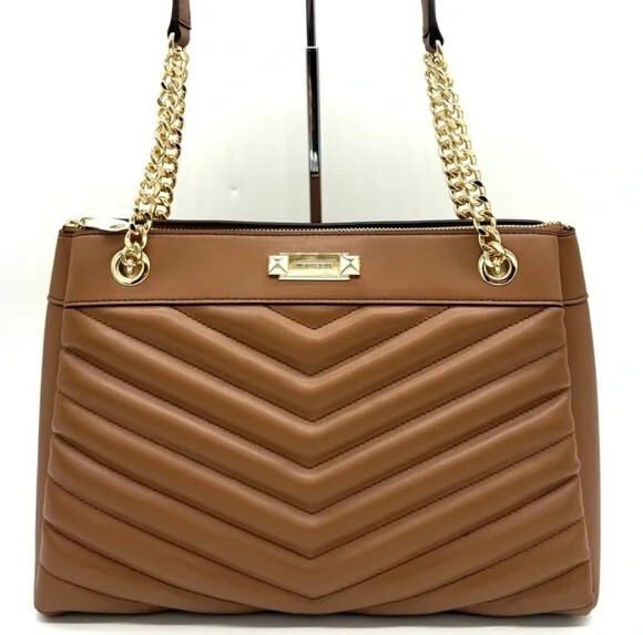 [S] MICHAEL KORS 35R4GWHT6U WHITNEY MD CHAIN SHOULDER TOTE,LUGGAGE, 196237486530 (SMK1103)