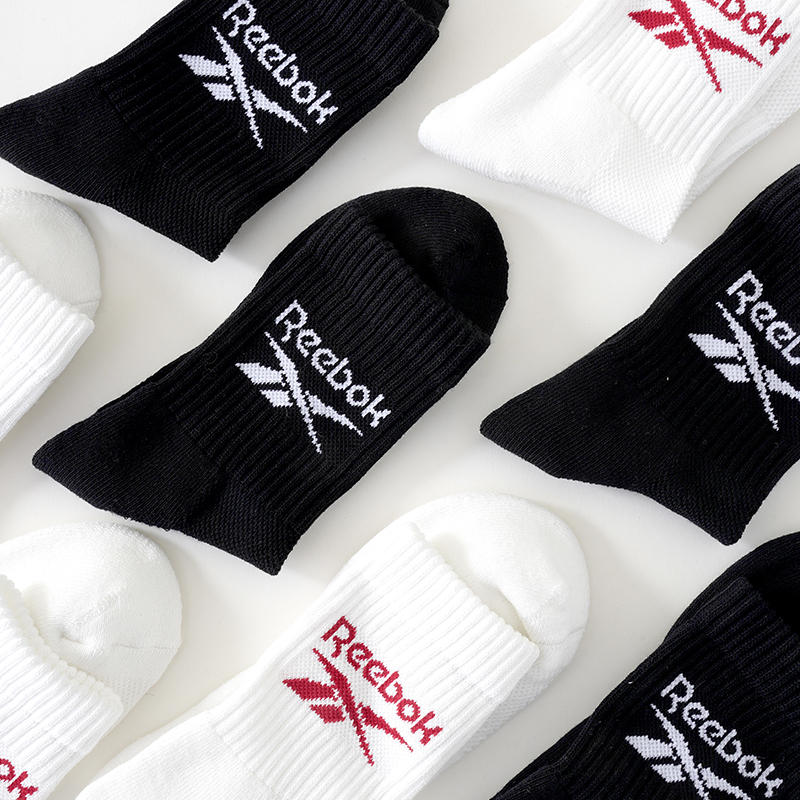 代購-Reebok 10A抗菌 透氣 吸濕 排汗 中筒襪 籃球襪 五色 3入
