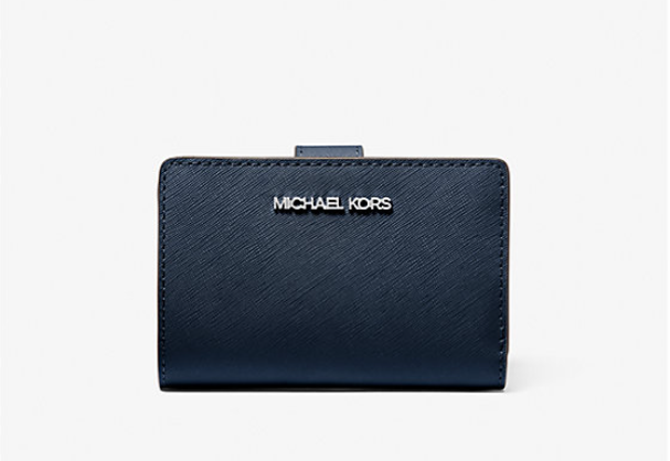 [S] MICHAEL KORS NAVY 35R4STVF6L MD BIFLD ZP CN WALLET, 196237488633 (SMK1212)