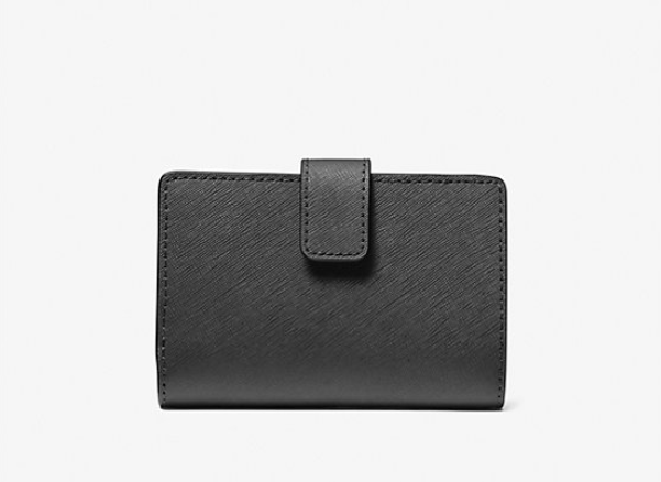 [S] MICHAEL KORS BLACK 35R4STVF6L MD BIFLD ZP CN WALLET, 196237488572 (SMK1214)