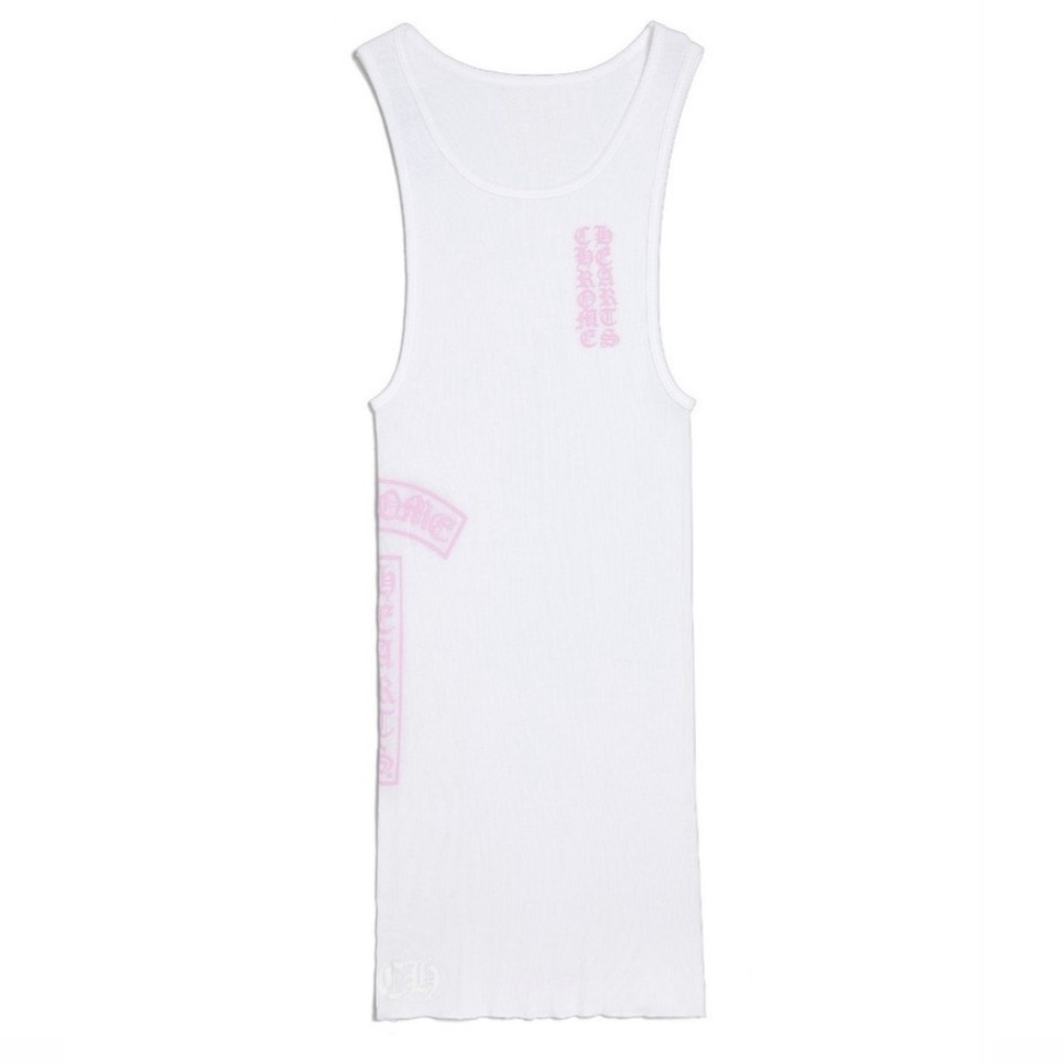 CHROME HEARTS T BAR RIB TANK 背心 白粉 官網限定款
