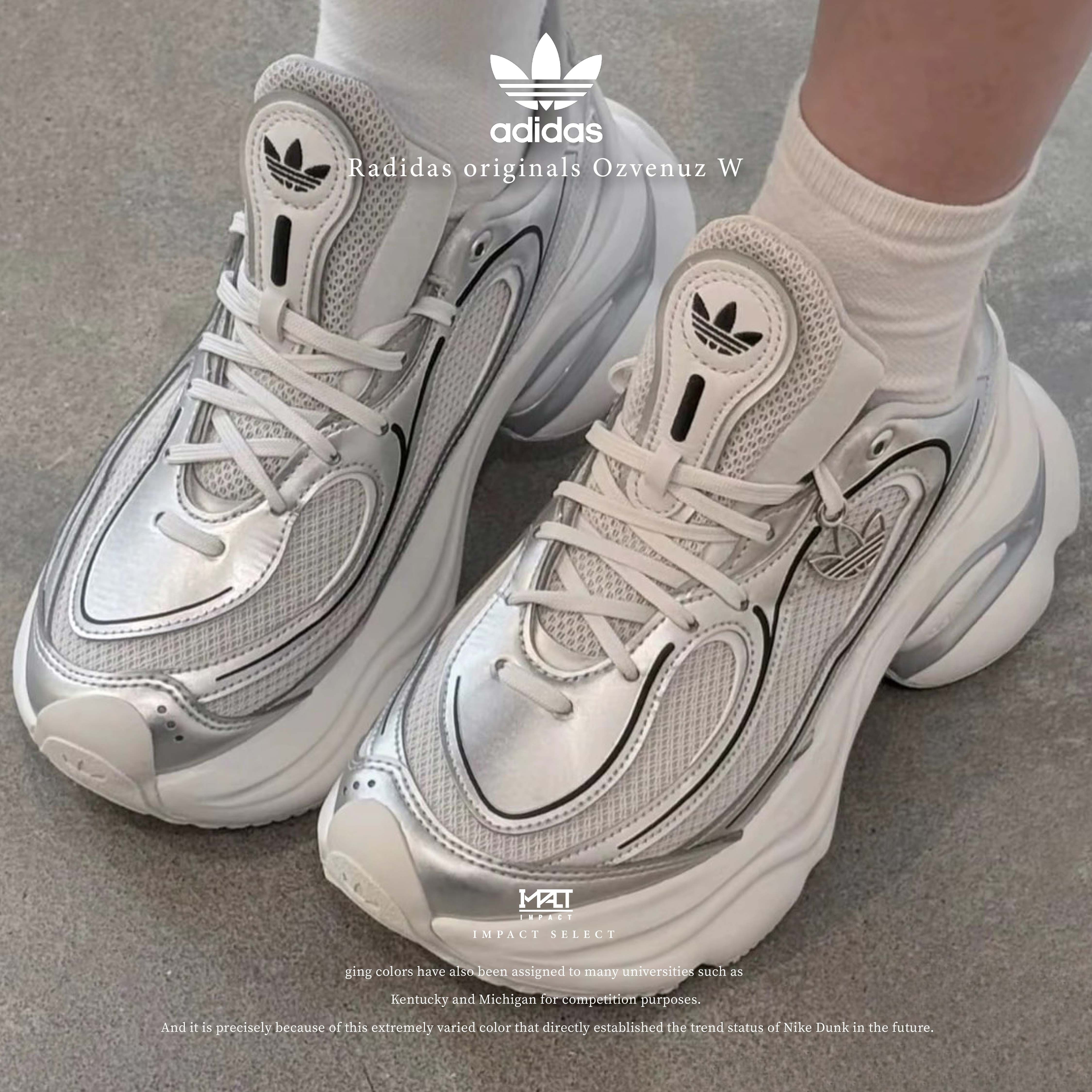 ADIDAS ORIGINALS OZVENUZ W 老爹鞋 增高 夢核蝴蝶 液態銀 浮蝶鞋 KI0557