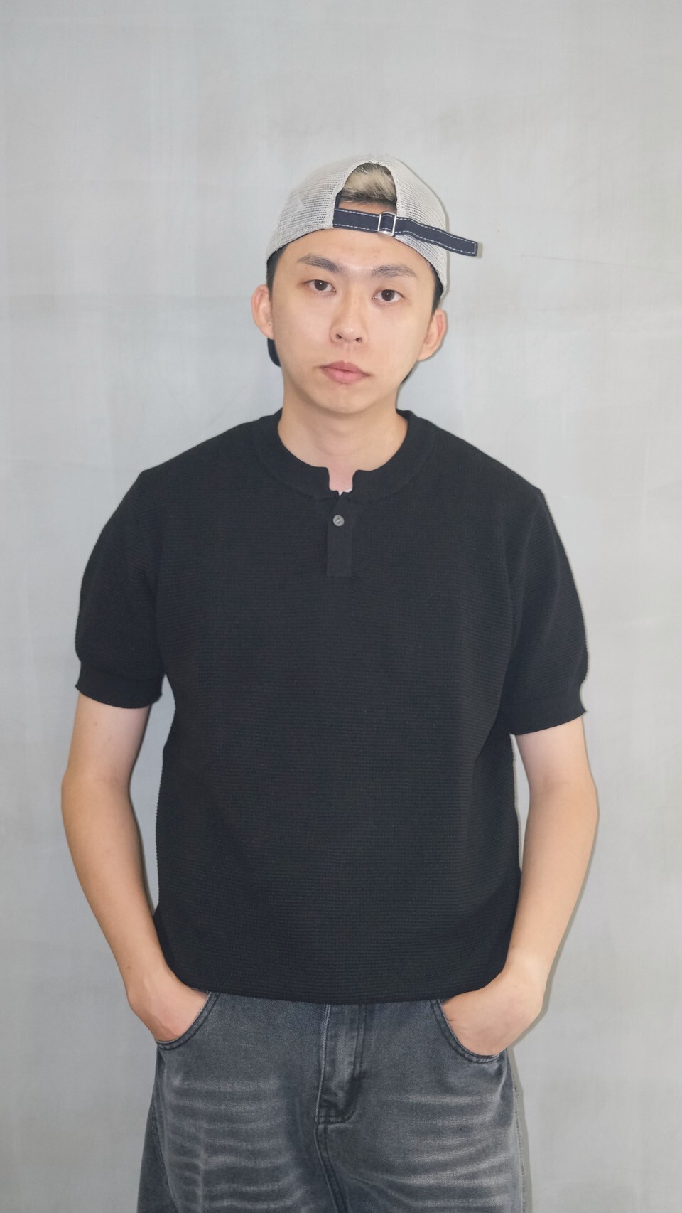 韓系亨利領針織上衣