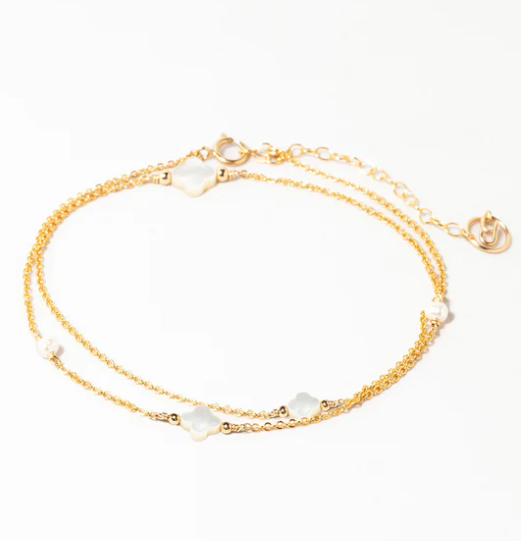 1YA0903-822 [YAY PARIS] Swan Necklace Bracelet - Mother of Pearl Laminated Gold #800insw102 (A-EU-E)