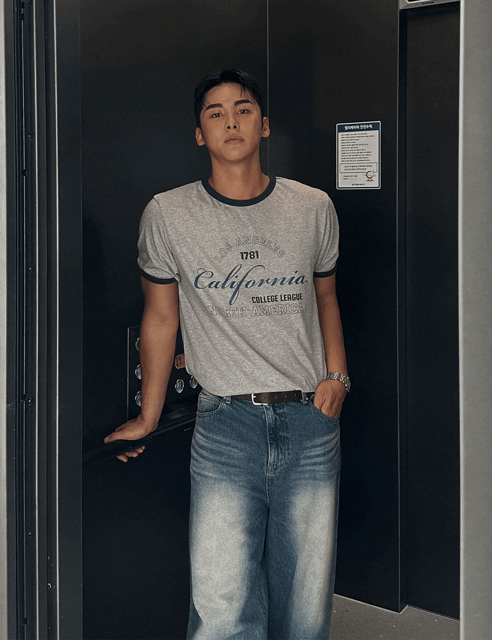 California 撞色短袖上衣