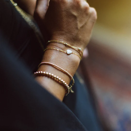 1YA0903-830 YAY PARIS Bracelet Mother of Pearl Heart Laminated Gold #3copr101 (A-EU-E)