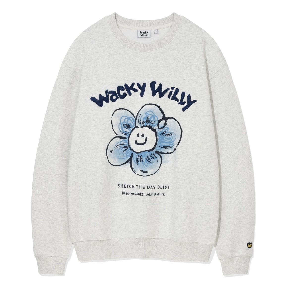 韓國 Wacky Willy 塗鴉小飛人花朵 長袖上衣