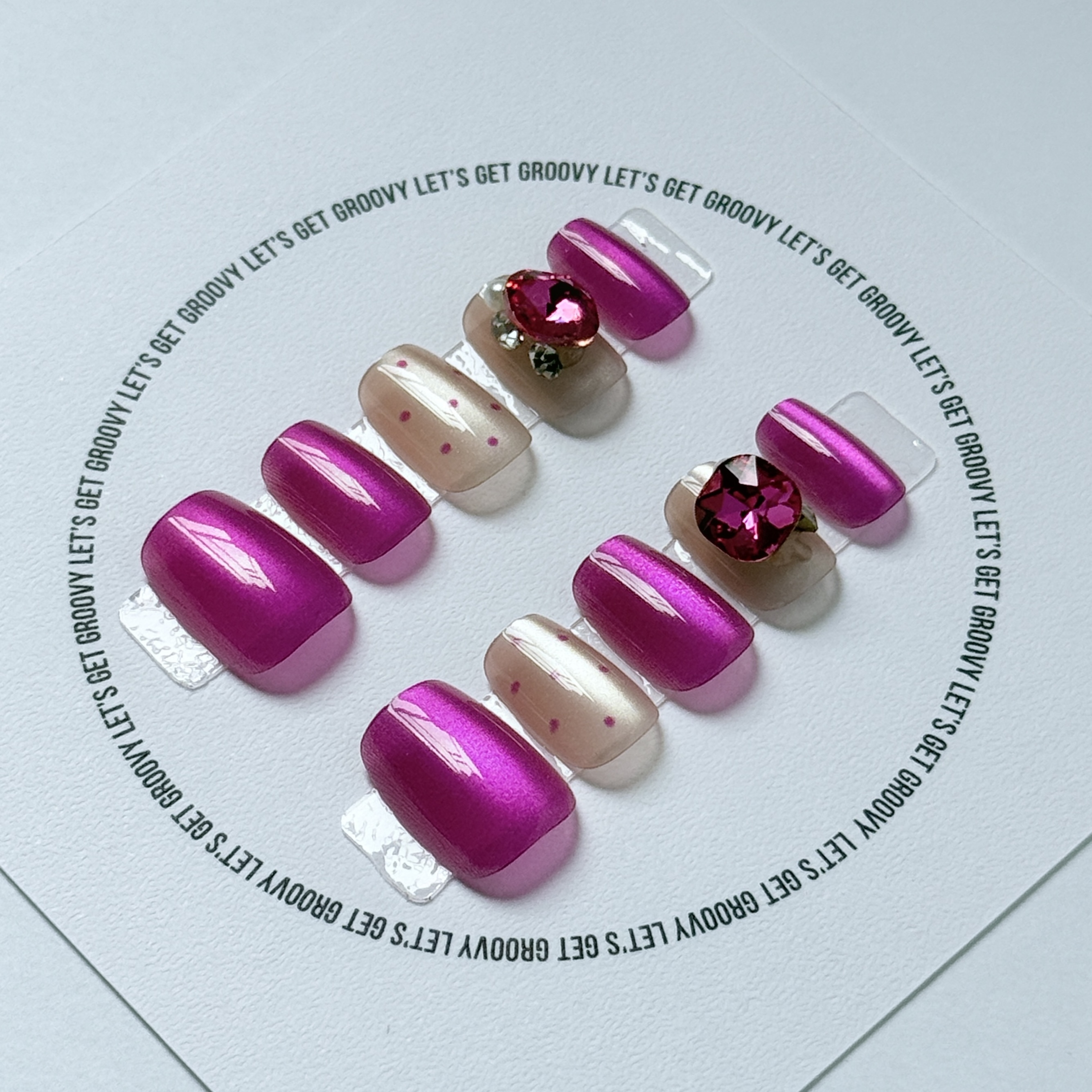 Slay ︳Hot Pink Dots。Diamond Charms