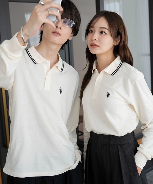 日本🇯🇵連線 U.S. POLO ASSN. 雙線滾邊立領長袖POLO衫 男女可穿 長袖 簡約風 情侶款 刺繡 6色(任買兩件711免運)/預購