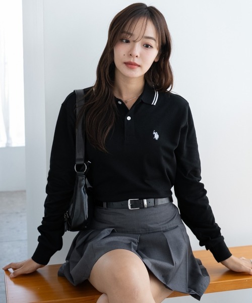 日本🇯🇵連線 U.S. POLO ASSN. 雙線滾邊立領長袖POLO衫 男女可穿 長袖 簡約風 情侶款 刺繡 6色(任買兩件711免運)/預購