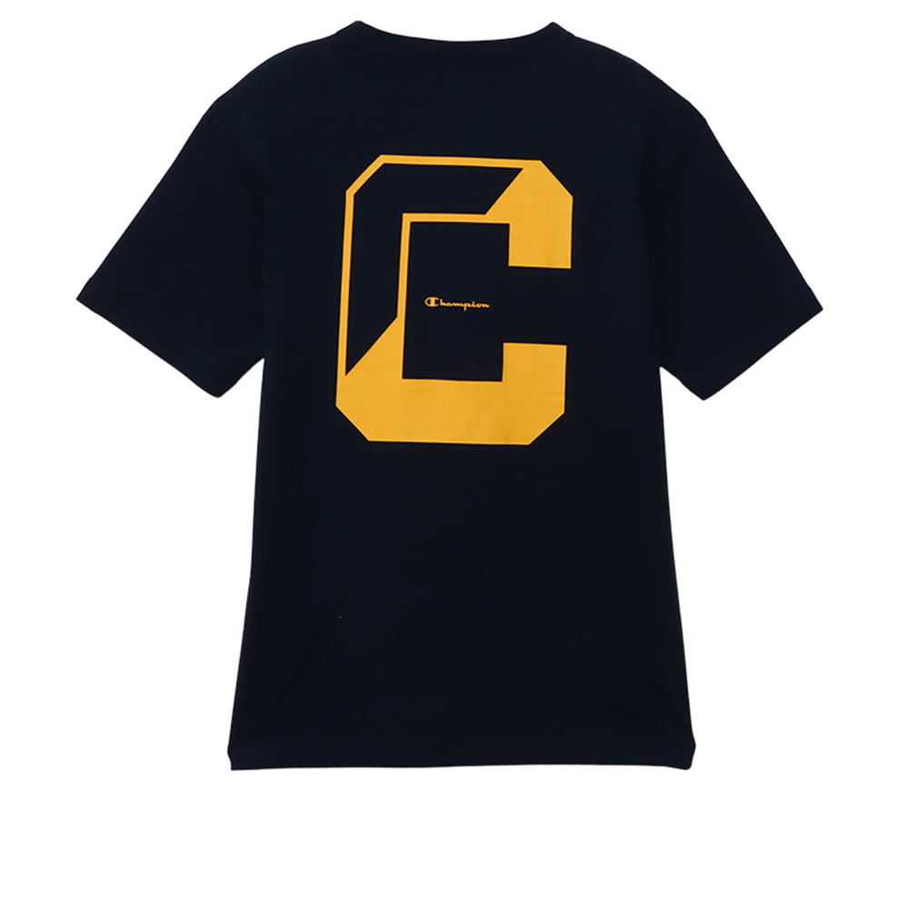 男款-BASIC 大C印花短袖TEE-深藍色（C3-B339-370）