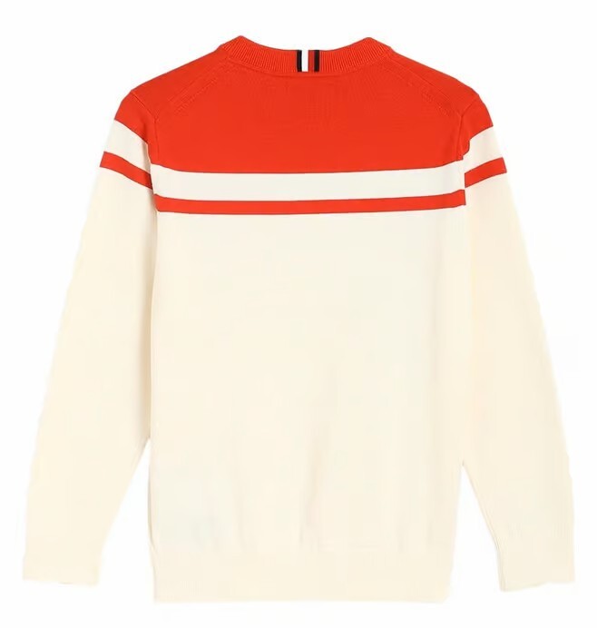 [S] TOMMY HILFIGER RED KIDS COLORBLOCK LOGO CREWNECK SWEATER, 71J4525-600 (STH1088)
