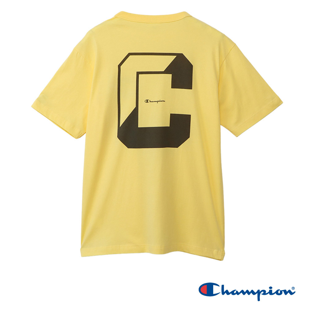 男款-BASIC 大C印花短袖TEE-黃色（C3-B339-721）