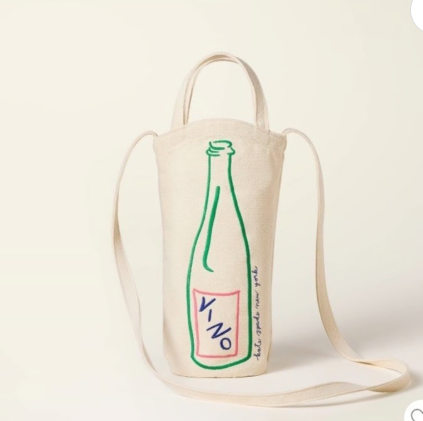 [S] KATE SPADE NATURAL WINE EMBROIDERED CANVAS TOTE BAG, 198850232266 (SKS1645)