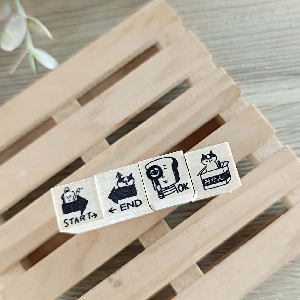 日本hanco makkey+．12x12mm系列原創印章 共四款