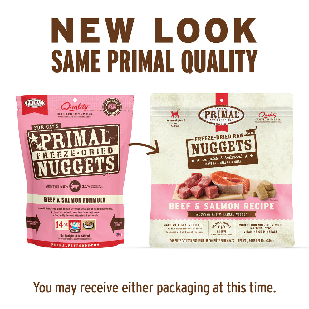 Primal – 凍乾生肉糧 牛肉+三文魚配方 Beef with Salmon Formula 155g/5.5oz (細)