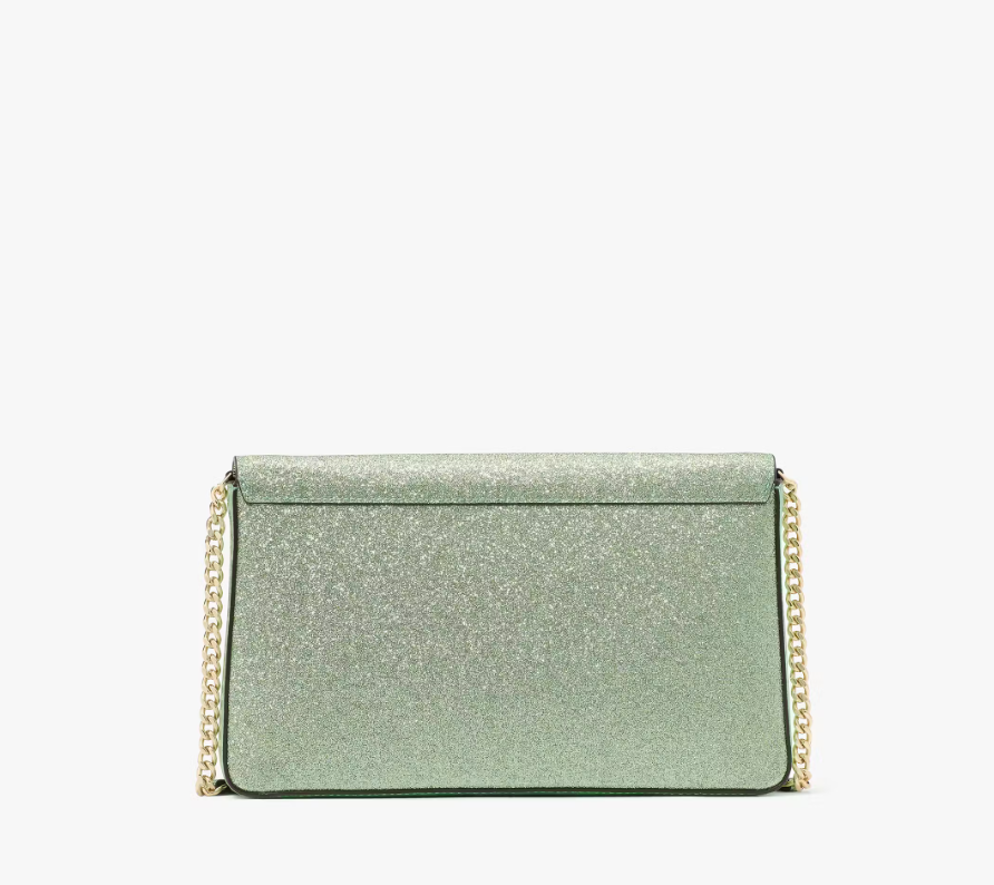 [S] KATE SPADE KK330 KENZIE GLITTER MIXED M CONVERTIBLE CROSSBODY,SEAWATER, 196021556487 (SKS1562)