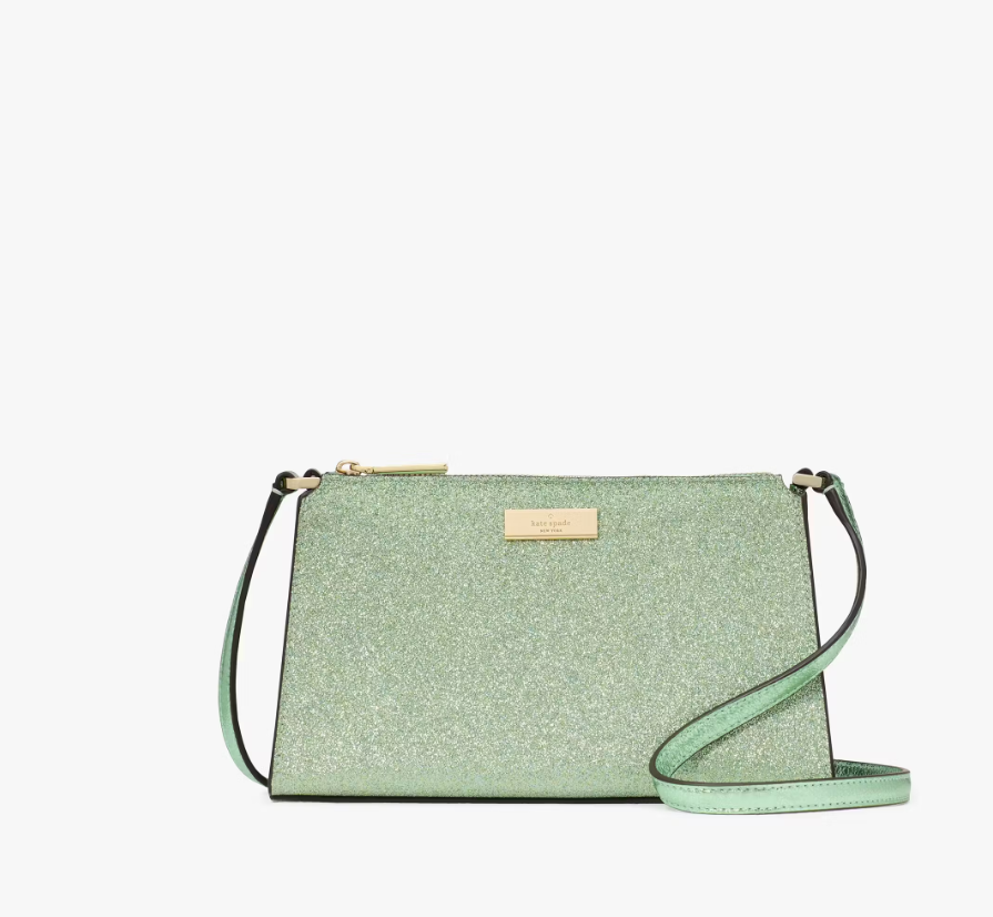 [S] KATE SPADE KK325 KENZIE GLITTER MIXED MATERIALS,SEAWATER, 196021556937 (SKS1482)