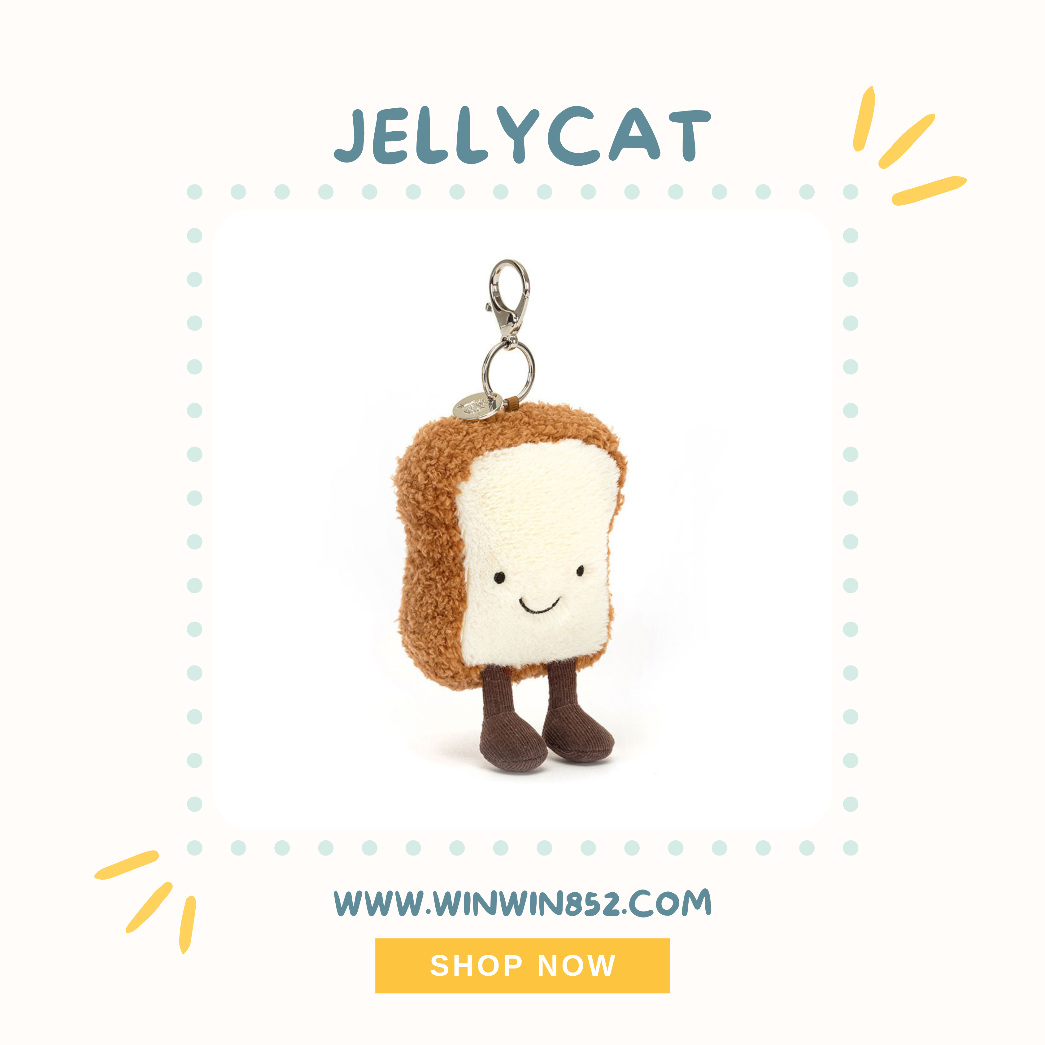 Jellycat Amuseables Toast Bag Charm