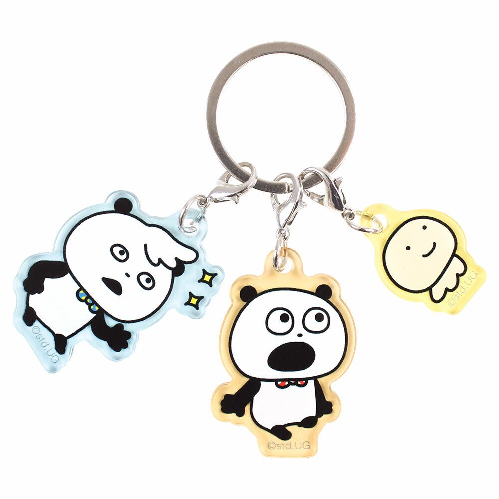 開心熊貓壓克力串吊飾