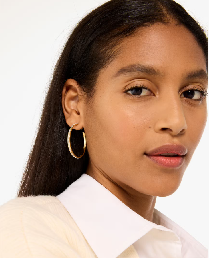 [S] KATE SPADE KK019 RING IT UP EARRINGS,CLEAR/GOLD, 196021557248 (SKS1543)