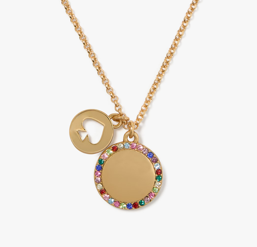 [S] KATE SPADE KJ707 SPOT THE SPADE NECKLACE,GOLD/MULTI, 196021557576 (SKS1576)