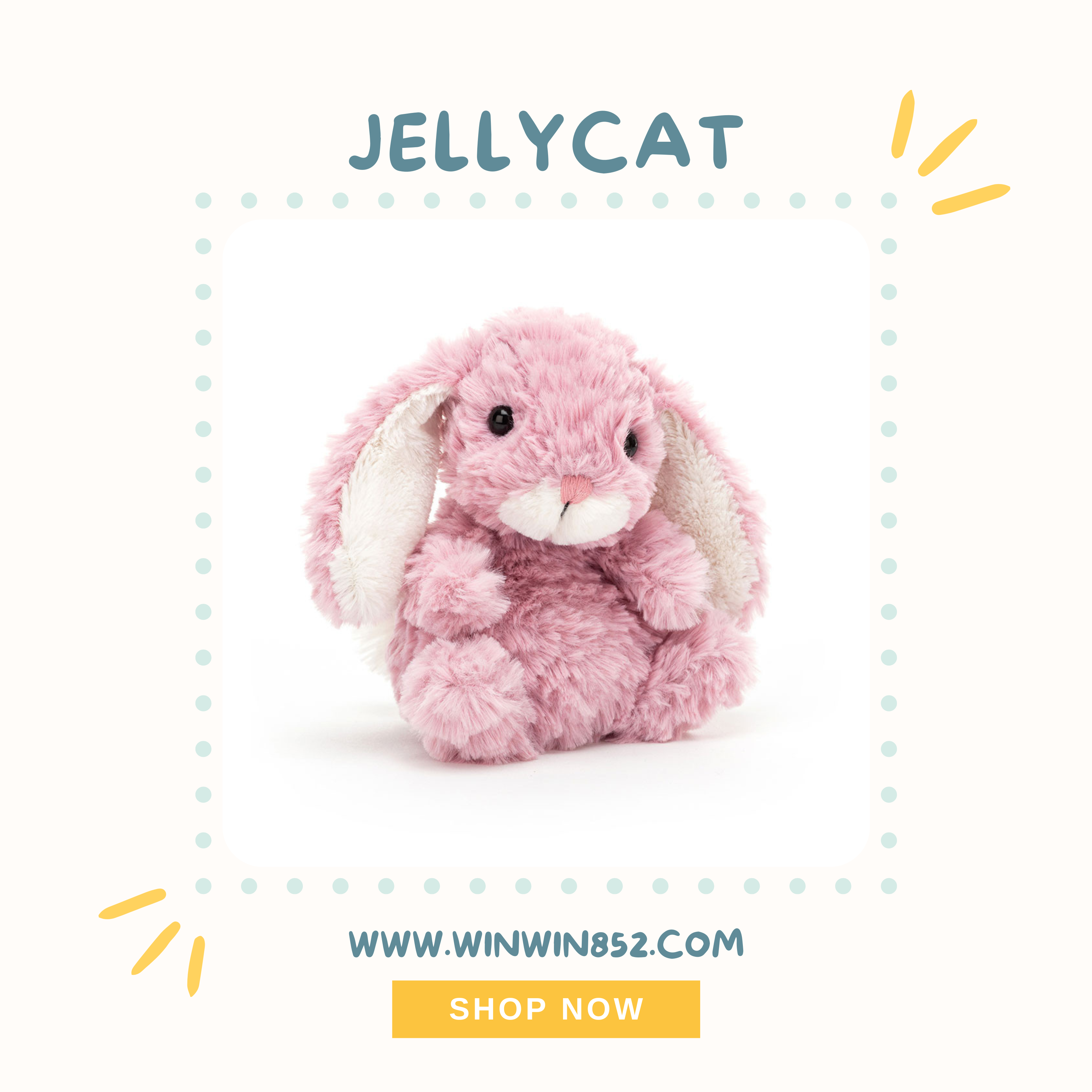 Jellycat Yummy Bunny Pink