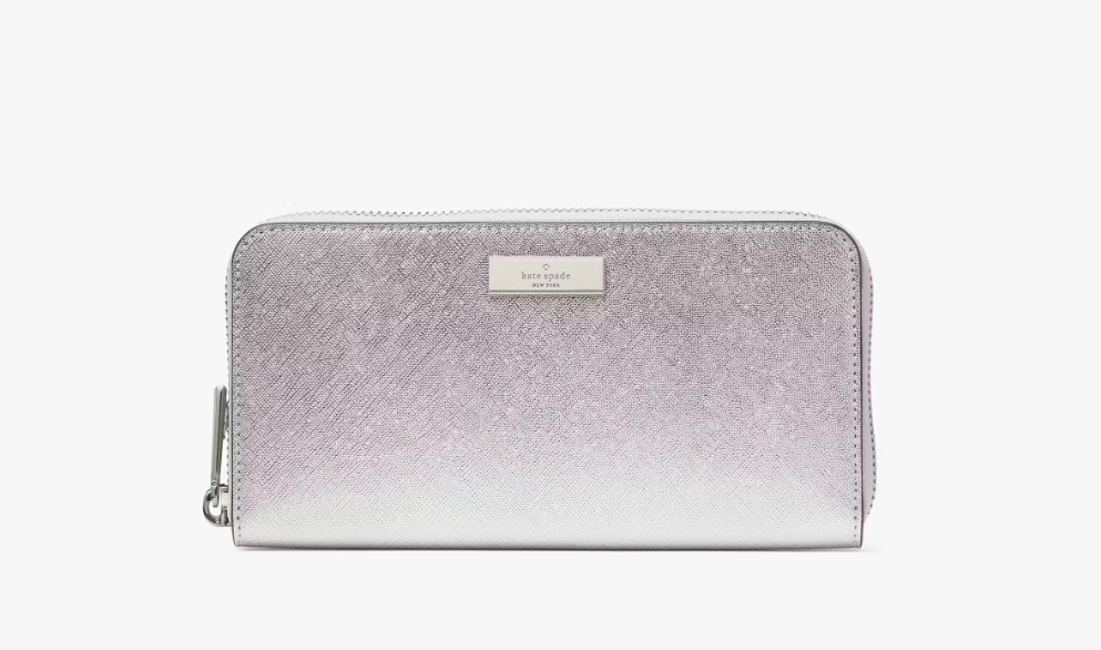 [S] KATE SPADE KJ020 KENZIE METALLIC SAFFIANO PVC B,LUNAR LIGH, 196021553226 (SKS1480)