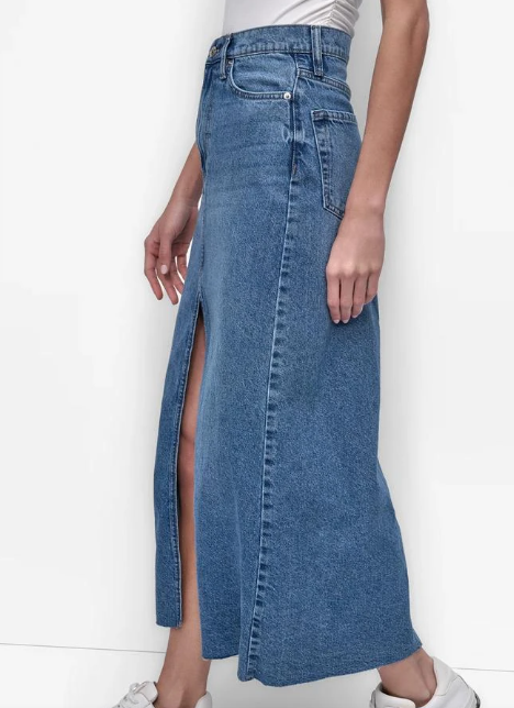 [S] DKNY CEDAR STREET HIGH RISE A-LINE MAXI SKIRT W/FRONT VENT, DJ5K9550-JEE FINAL SALE (SD1439)