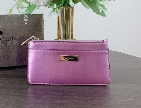 [S] KATE SPADE KJ013 KENZIE PATENT FABRIC BOXED LARGE,QUARTZ PINK, 196021553899 (SKS1478)