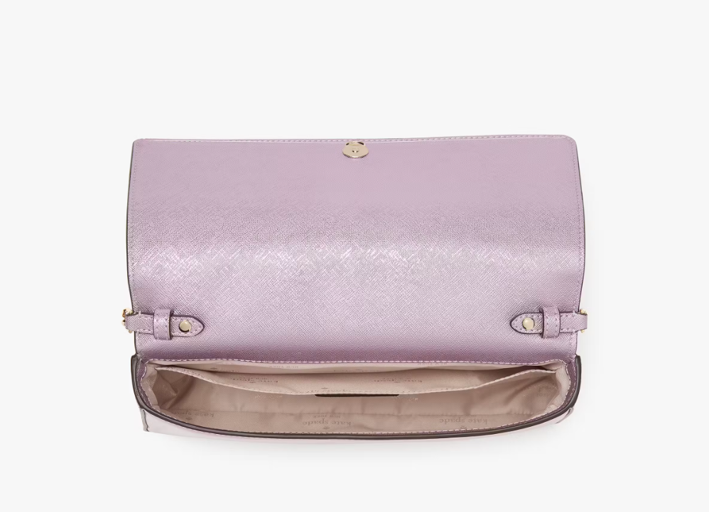 [S] KATE SPADE KI958 KENZIE PATENT FABRIC CONVERTIBLE CROSSBODY,QUARTZ PIN, 196021555190 (SKS1556)