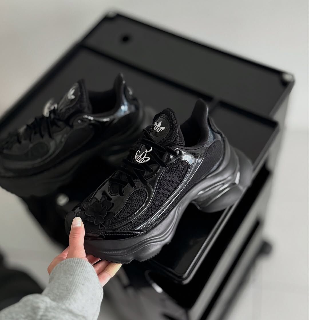 Adidas Originals Ozvenuz 黑色 蕾絲 花朵 全黑 宋雨琦同款 增高 厚底鞋 HQ2677