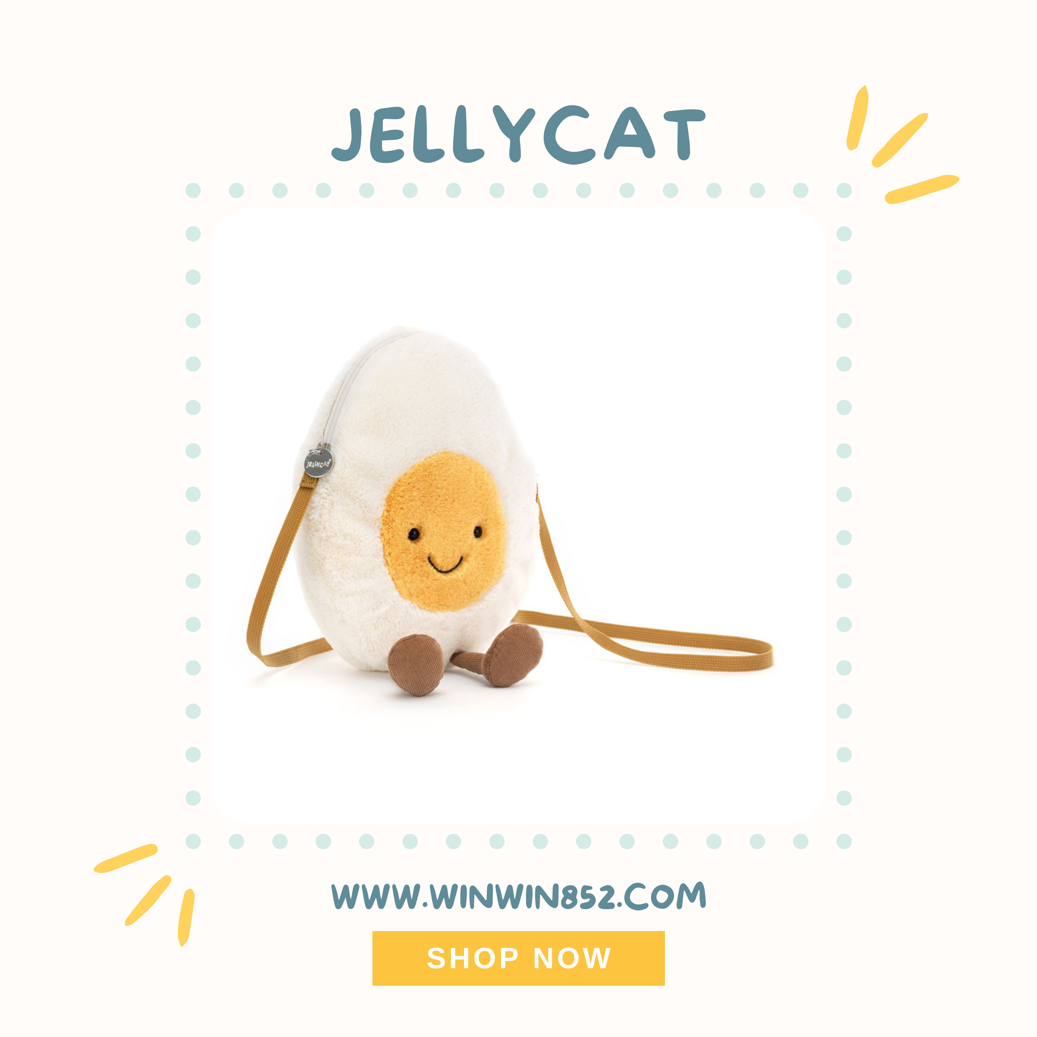 Jellycat Amuseables Happy Boiled Egg Bag