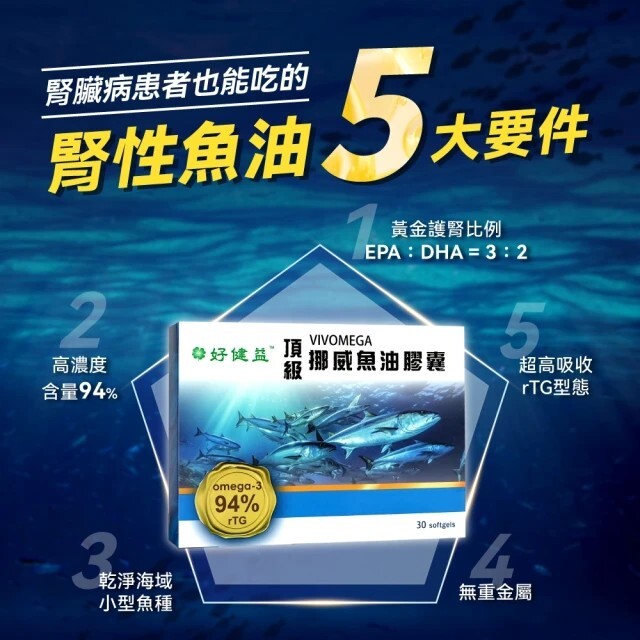 好健益-頂級挪威Omega-3高濃度94% rTG好吸收
