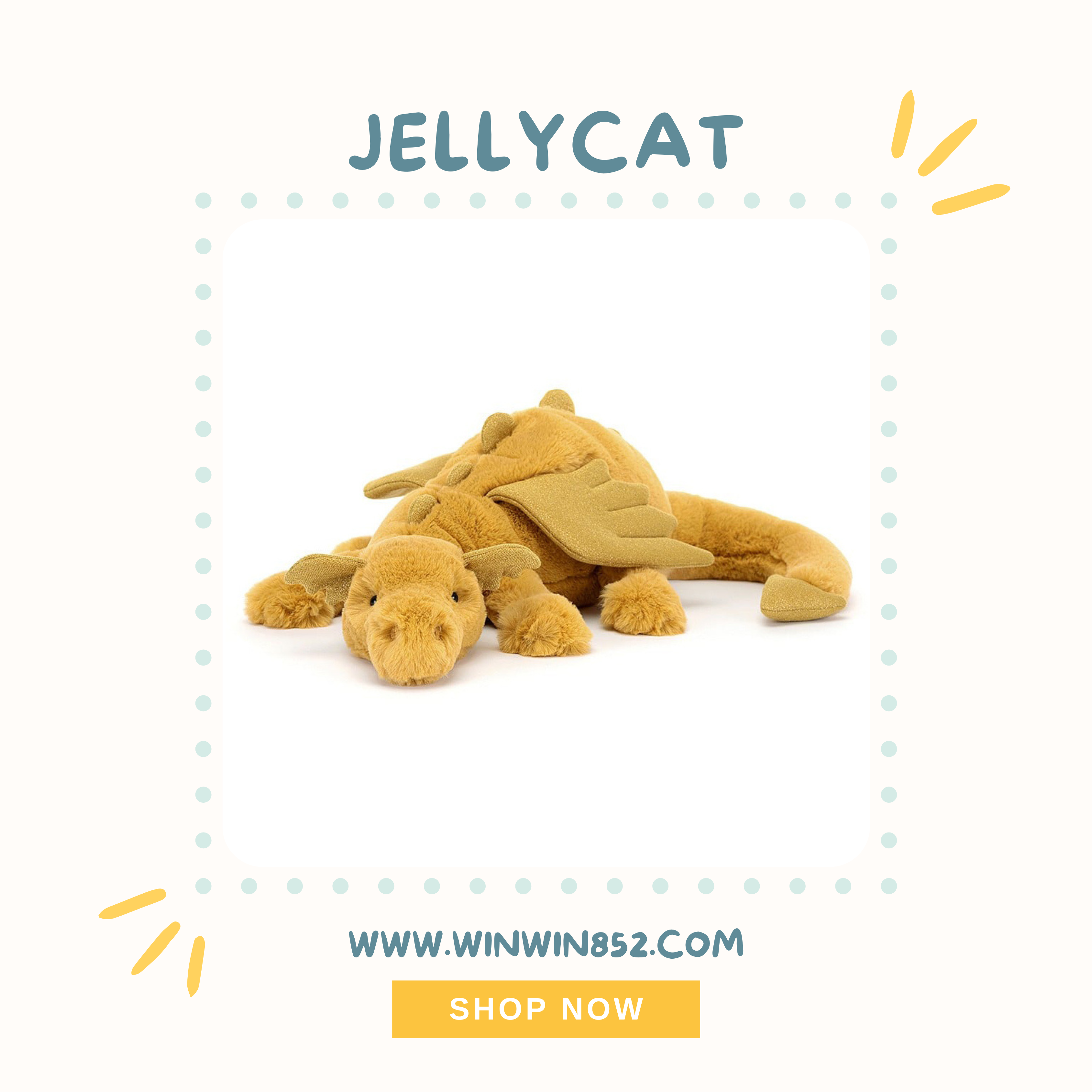 Jellycat Golden Dragon Large Size 50cm