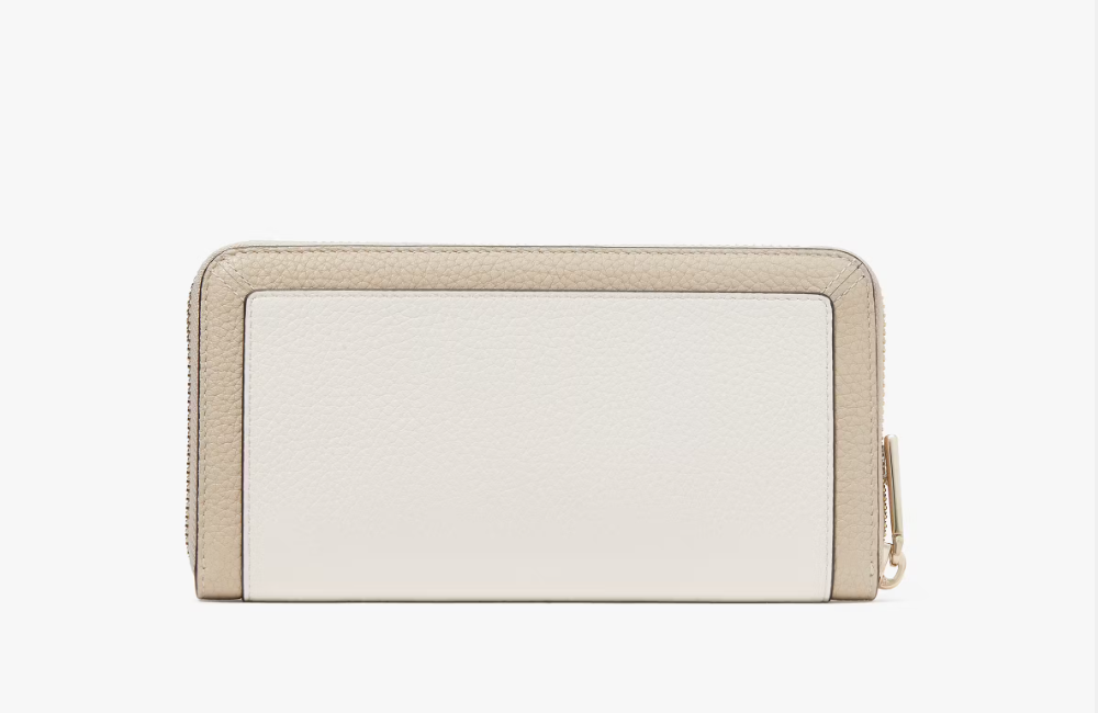 [S] KATE SPADE KI835 LENA COLORBLOCK PEBB LG CONT WALLET,LIGHT SAND, 196021519444 (SKS1444)